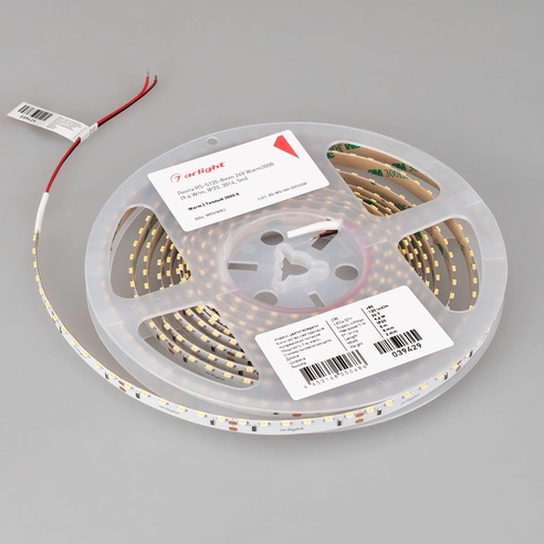 Лента светодиодная RS-S120-8mm 24V Warm3000 (9.6 W/m, IP20, 3014, 5m) (Arlight, боковое свечение)