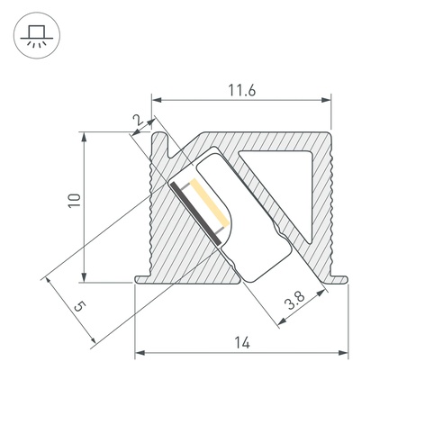 Профиль SL-BEVEL-H10-F14-2000 ANOD OLIVE GREY (Arlight, Алюминий)