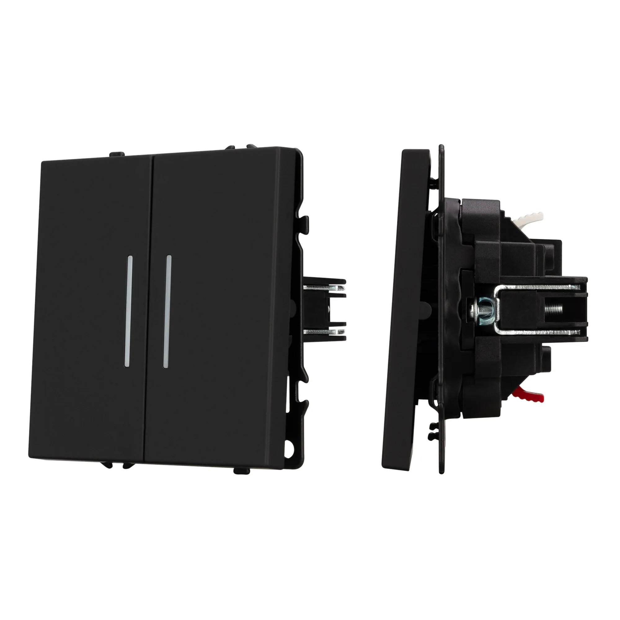 Механизм выключателя двухклавишный непроходной LED SWT-NOBE-MK02-SFPL-L-BK (230V, 10A) (Arlight, -)